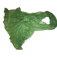 Schal aus 10 % Kaschmir, 90 % Baumwolle mit Spitzenbesatz